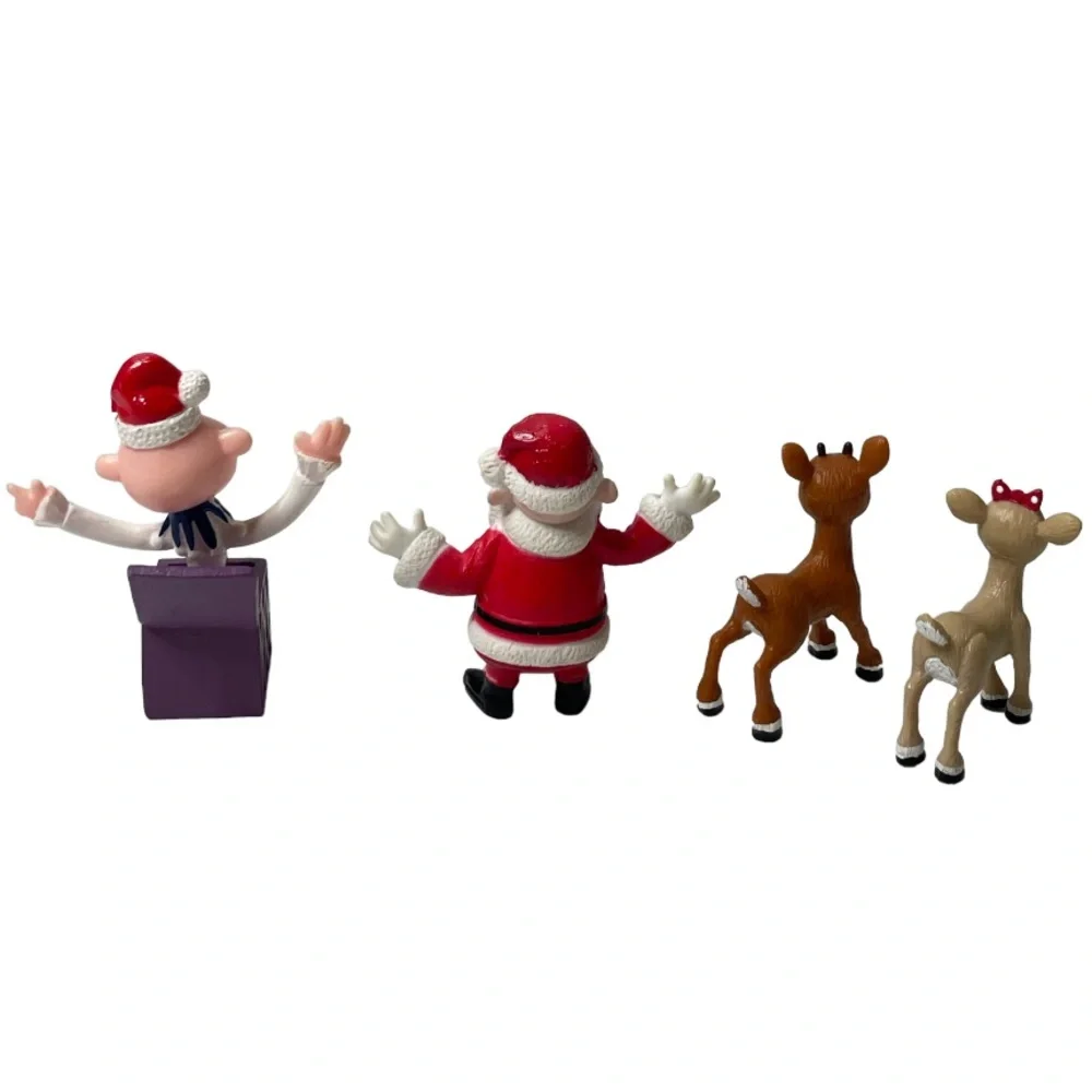 Vintage Christmas Decor Figures Santa Jack in the box Rudolph Reindeer Clarice
